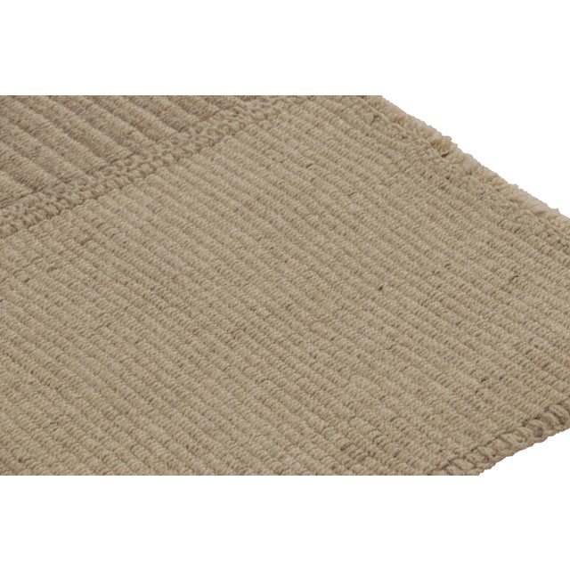 2010s Rug & Kilim's Accent Kilim, Beige and Light Brown Textural Stripes For Sale - Image 5 of 7