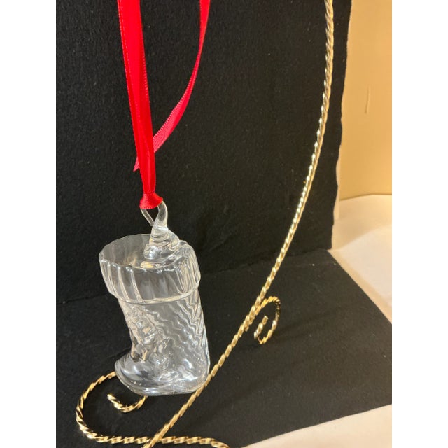 Modern Steuben “Stocking” Christmas Tree Ornament For Sale - Image 3 of 4