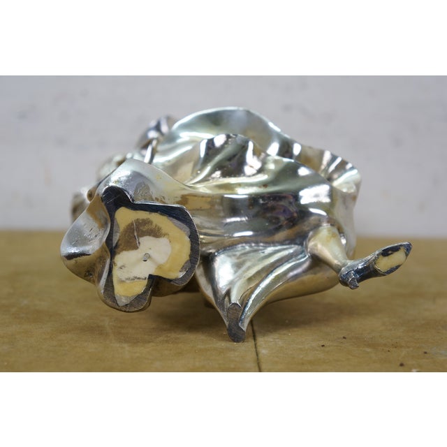 Silver Mid 20th Century Italian Art Nouveau Sterling Silver 925 Dancing Woman Statue Sculpture 17" For Sale - Image 8 of 15