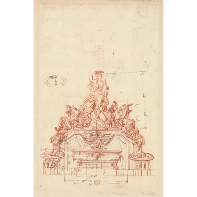 Early 18th Century Simon Thomassin French Print " La Gloire De La France" Etched With Wooden Frame For Sale - Image 11 of 13
