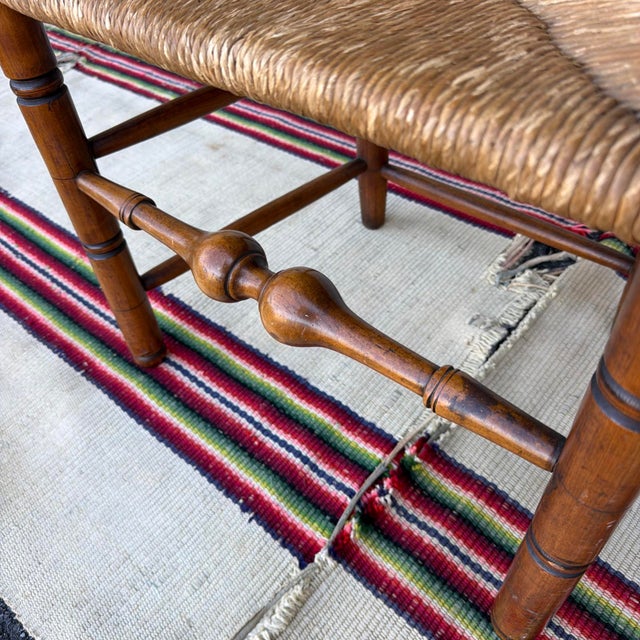 Wood Antique Hudson Valley of New York, Queen Anne Turned Side Chair With Rush Seat, 18th Century For Sale - Image 7 of 18