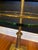 Stiffel Vintage Stiffel Brass Floor Lamp With Integrated Glass Drink Table Original Shade For Sale - Image 4 of 12