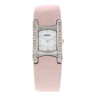 Ladies Ebel Beluga Stainless Steel with Diamonds E9057a28-10, Leather Pink Belt For Sale