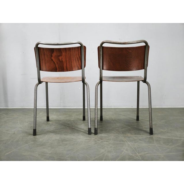 Dutch Industrial Plywood 106 Chairs from Gispen, 1960s, Set of 6 For Sale - Image 6 of 18