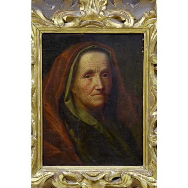 Here we have a oil on board attributed to denner circa 1730. Depicting a typical subject of his, showing the face in high...