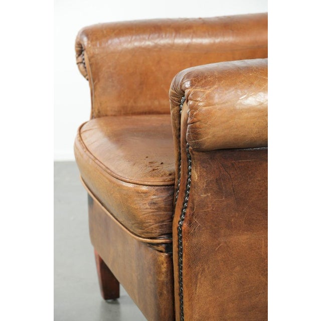 Vintage Brown Sheepskin Armchair For Sale - Image 9 of 15
