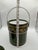 Dark Green Vintage 1960s Ceramic Hollywood Regency Green & Gold Vinyl Ice Bucket With Handle For Sale - Image 8 of 11