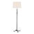 AERIN by Visual Comfort Signature Olivette 63" Forged Floor Lamp in Aged Iron with Linen Shade For Sale