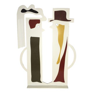 White Painted Metal Sculpture by Riccardo Dalisi, Italy, 1980s For Sale