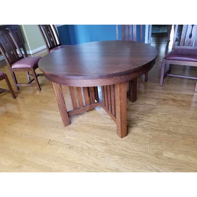 Arts and Crafts Villageois Mission Oak Dining Set 7 Pieces Chairish