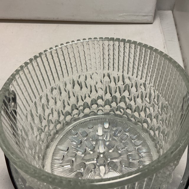 Vintage Ice Bucket Teleflora Glass With Chrome Handle Made in France For Sale - Image 4 of 7