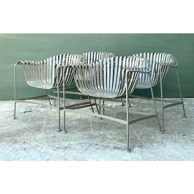 Russell Woodard Vintage MCM Woodard Sunburst Strap Chairs - Set of 4 For Sale - Image 4 of 10