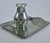 A rugged and substantial Italian Pewter Pitcher and Tray stamped and labeled on both pieces as having been made in Italy...