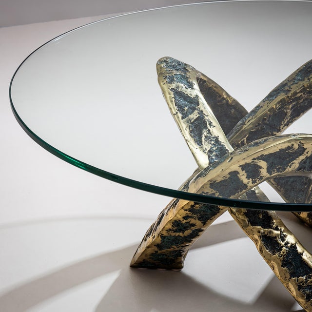 Coffee Table with Bronze Base, Late 20th Century For Sale - Image 10 of 10