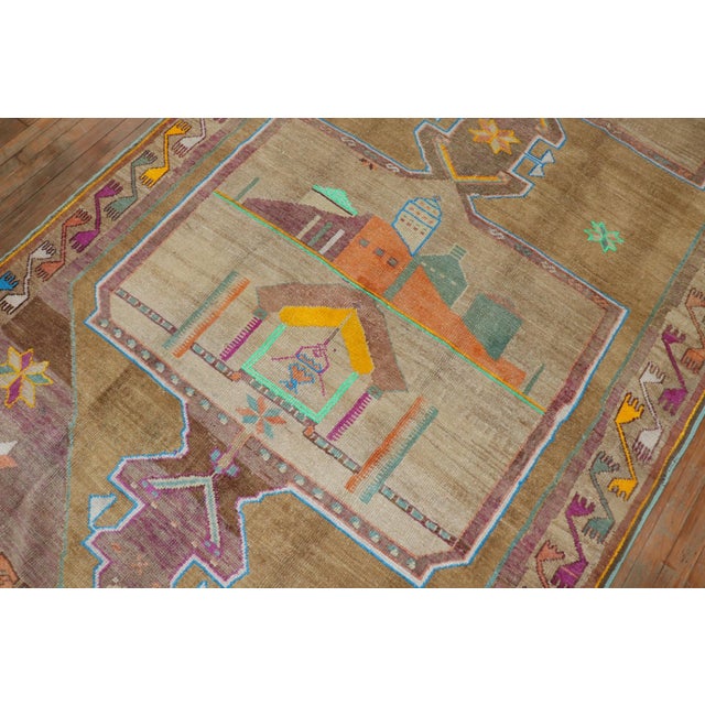 Turkish Late 20th Century Funky Turkish Kars Rug - 5'1" x 11'4" For Sale - Image 3 of 10