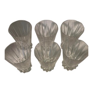 1980s Rosenthal Blossom Double Old Fashioned Lead Crystal Glasses - Set of 6 For Sale