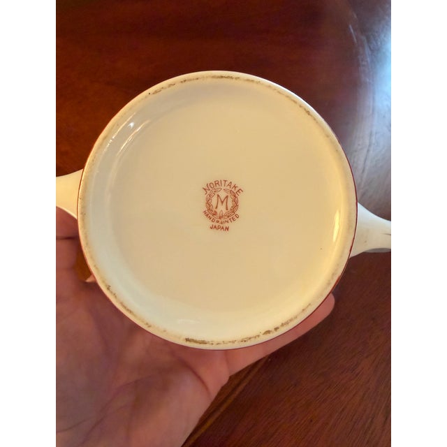 Vintage Noritake M Tea Pot and Sugar Bowl N749 Handpainted ca.1950 For Sale - Image 13 of 16