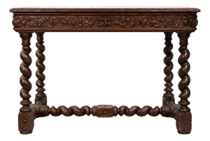 Henri II Style Table or Desk in Oak, 1890s