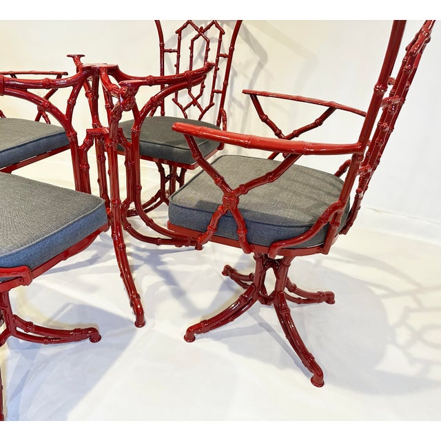 1960s Chinoiserie Chippendale Outdoor Dining Set For Sale In New York - Image 6 of 16