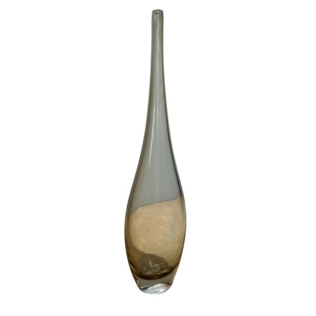 Johanfors Rare Vintage Bengt Orup for Johansfors Sweden Mid-Century Modern Art Glass Teardrop Vase For Sale - Image 4 of 13