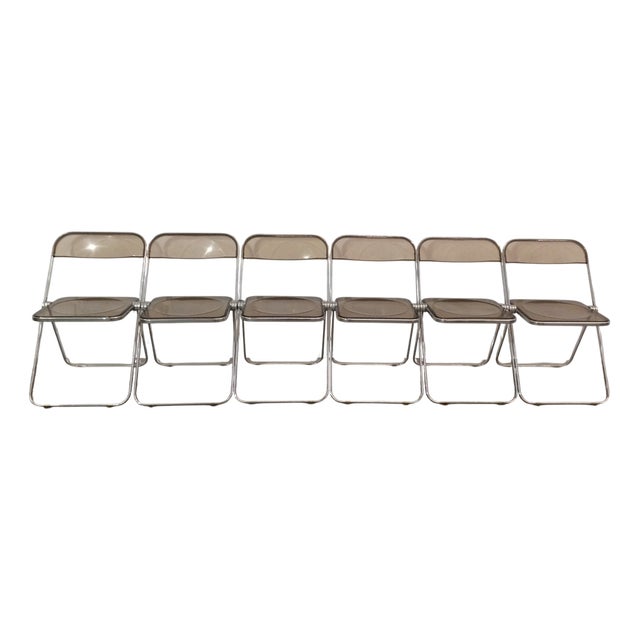 Plia Chairs by Giancarlo Piretti for Anonima Castelli, 1970s, Set of 6 For Sale