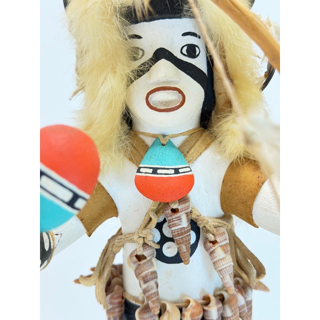 1980s Vtge. Darlene John Navajo White Buffalo Kachina Doll, Ganado Arizona, 13" Tall For Sale - Image 5 of 10