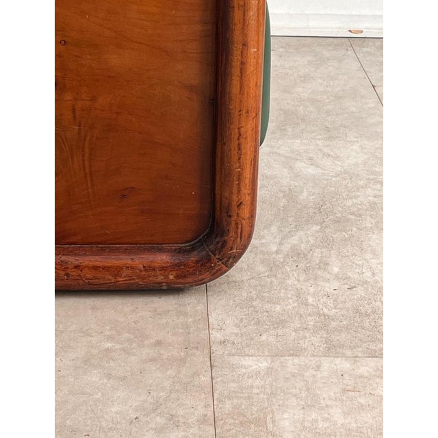 Large Vintage Art Deco Italian Club Chair in Burl Walnut and Green Fabric, 1930s For Sale - Image 17 of 18