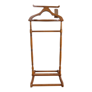 1960s Vintage Wooden Valet Stand With Tie Bar