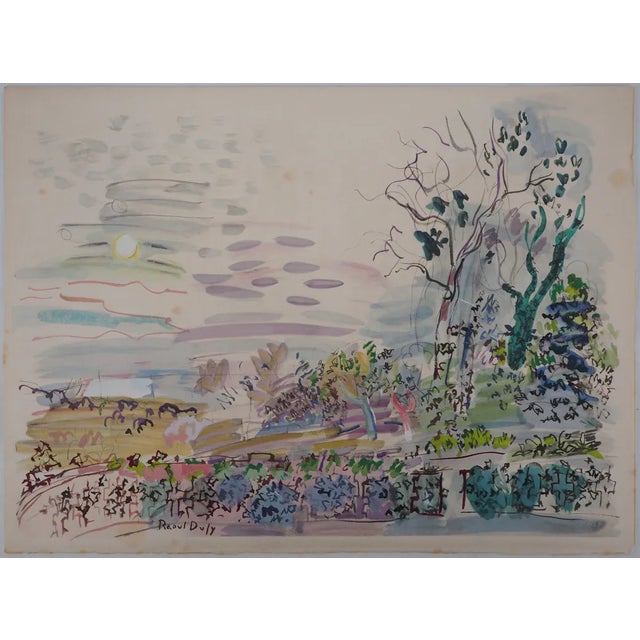 Raoul DUFY Sun in the forest, 1953 Original lithograph, enhanced with watercolor stencil On Arches vellum Signed in the...