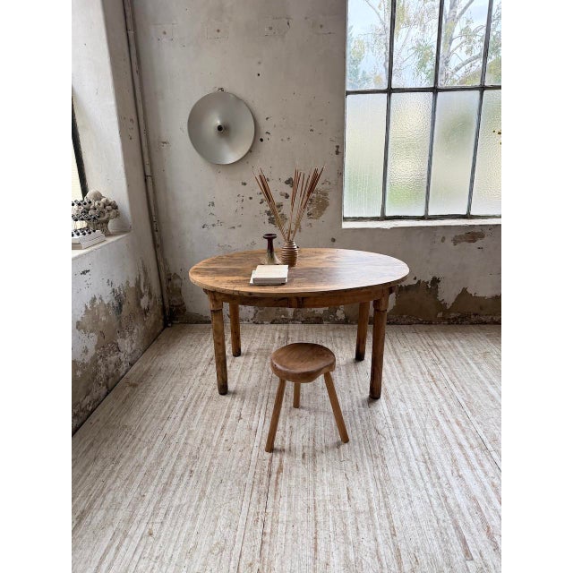 Oval Walnut Farmhouse Table, 1950s For Sale - Image 6 of 18