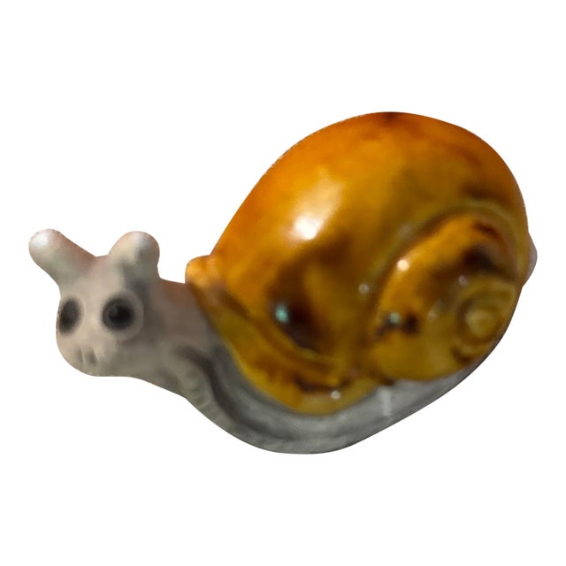 Vintage Ceramic Snail Figurine For Sale