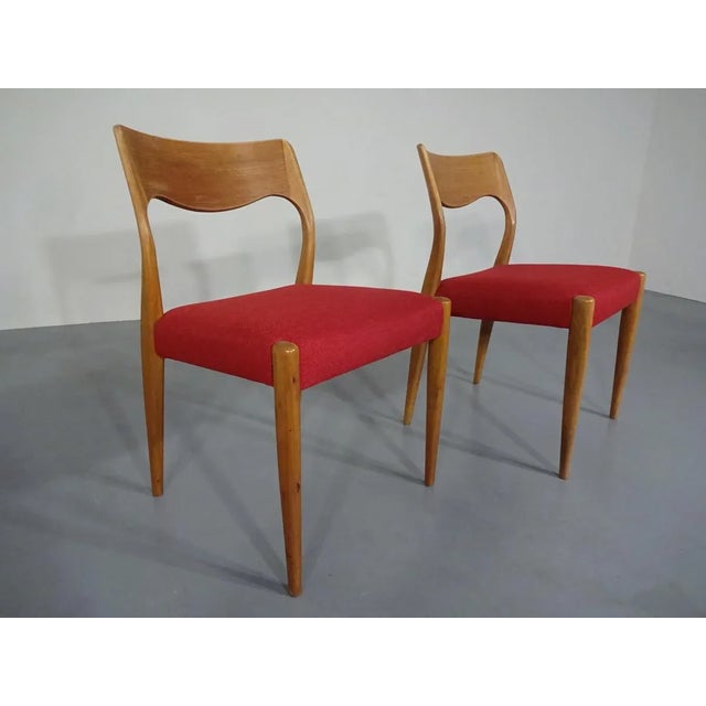 Mid-Century Modern Set of Danish Oak Dining Chairs, 1960s For Sale - Image 3 of 17