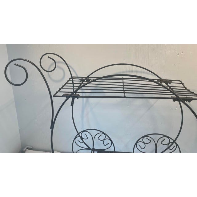 Black Vintage Black Metal Garden Cart For Sale - Image 8 of 8