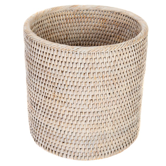 Artifacts Rattan Round Wastebasket Chairish