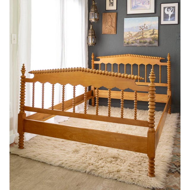 Jenny Lind Spindle Spool Full Double Bed 1940s Walnut For Sale - Image 12 of 18