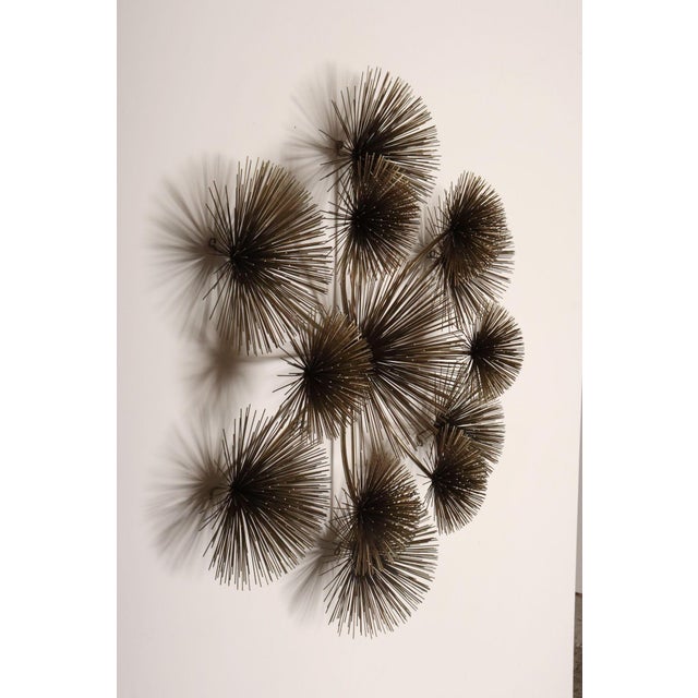 1970s Large Brutalist "Pom Pom" Brass Wall Sculture by Curtis Jere Signed and Dated For Sale - Image 5 of 18