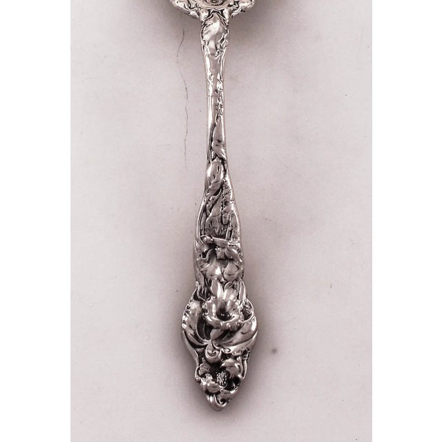 Art Nouveau Sterling Les Six Fleur Serving Fork For Sale - Image 3 of 6