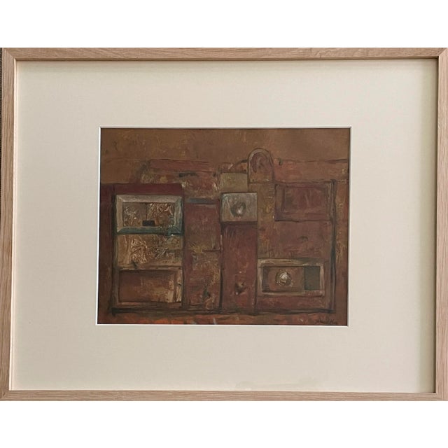 Eduardo M. Tamariz (Mexican, b. 1945) - Untitled Abstract Urban Landscape, Signed (1976, Oil on Paper). Abstract Oil...