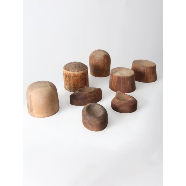 Wood Collection of 8 Early 20th Century Wooden Millinery Hat Blocks For Sale - Image 7 of 17