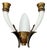 2-Light Wall Lamp in Murano Glass and Brass in the style of Guglielmo Ulrich, 1940 For Sale