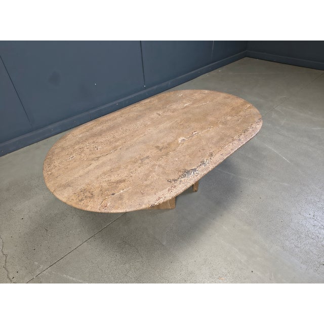 Vintage Oval Travertine Coffee Table, 1970s For Sale - Image 6 of 15