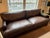 Transitional Chocolate Brown Leather Sofa For Sale - Image 3 of 5