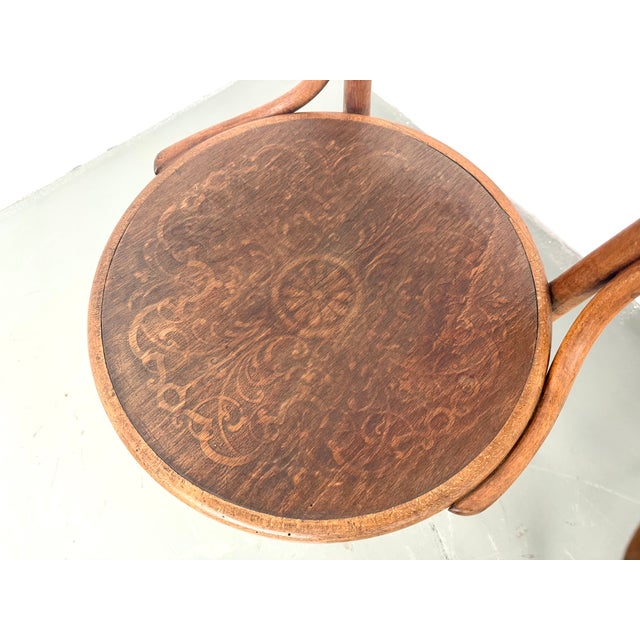 Thonet Bent Beechwood Desk Chairs with Pyrographed Seats from Thonet, 1930s, Set of 2 For Sale - Image 4 of 17
