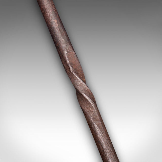 Antique Ram's Head Fire Poker, English Wrought Iron, Aries, Fireplace, Edwardian For Sale - Image 9 of 10