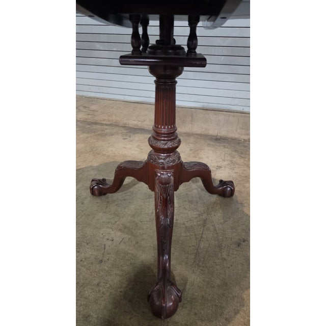 Wood Kindel Winterthur Collection Philadelphia Carved Mahogany Tilt Top Pie Table For Sale - Image 7 of 9