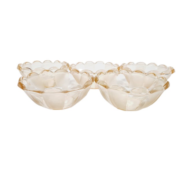 Mid-Century Modern Art Deco Dessert Service from Niemen Glassworks, Poland, 1930s, Set of 5 For Sale - Image 3 of 11