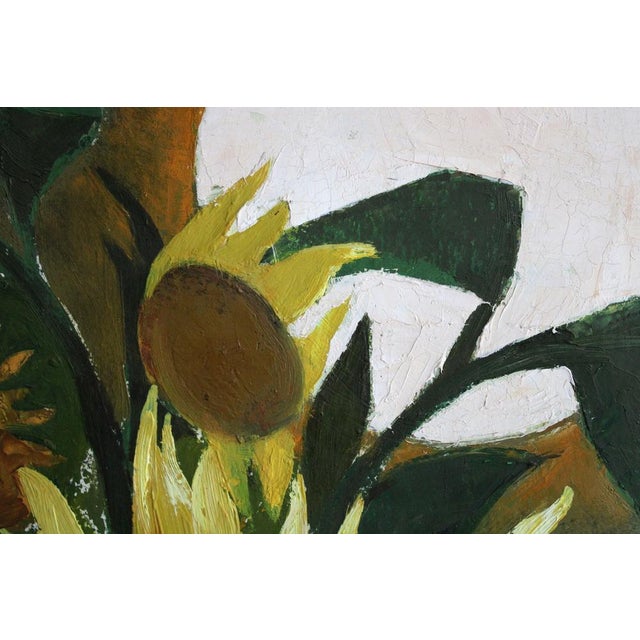 Laimdots Murnieks, Sunflowers, 1990, Oil on Cardboard For Sale - Image 6 of 12