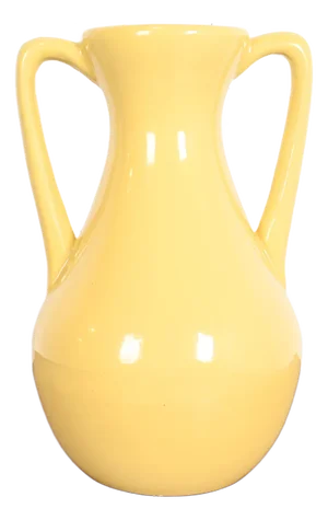 Roseville Pottery Arts & Crafts Large Yellow Glazed Handled Art Pottery Jug or Vase, 1930s
