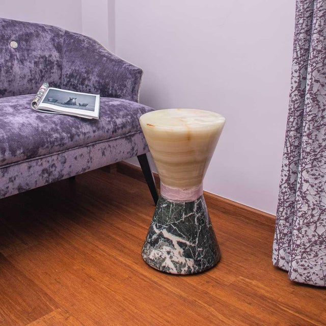 Side Table in Onyx and Marble by Forzini For Sale - Image 11 of 13