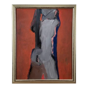 Charles Hidley (American, 1921-2003) - Untitled Abstract Expressionist Figural Painting, Signed (Ca. 1970, Oil on Masonite)